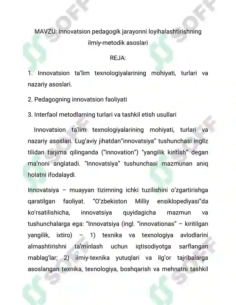 Fizikani o’qitish texnologiyalari va loyihalashtirish 8