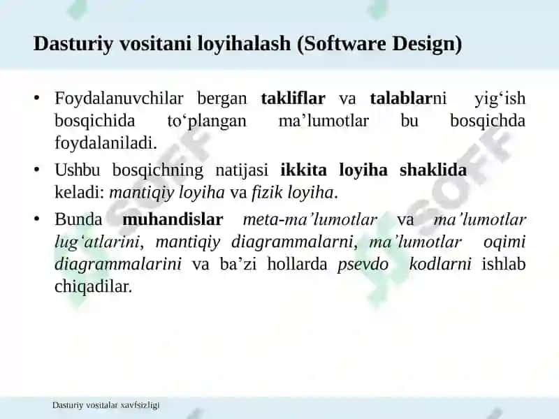 Dasturiy vositalar xavfsizligi 8