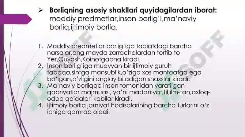 Falsafada borliq va uning asosiy shakllari 8