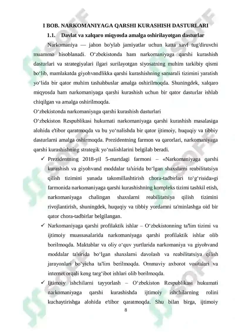Narkomaniyaga qarshi dasturlar va giyohvandlar bilan ijtimoiy ish 8