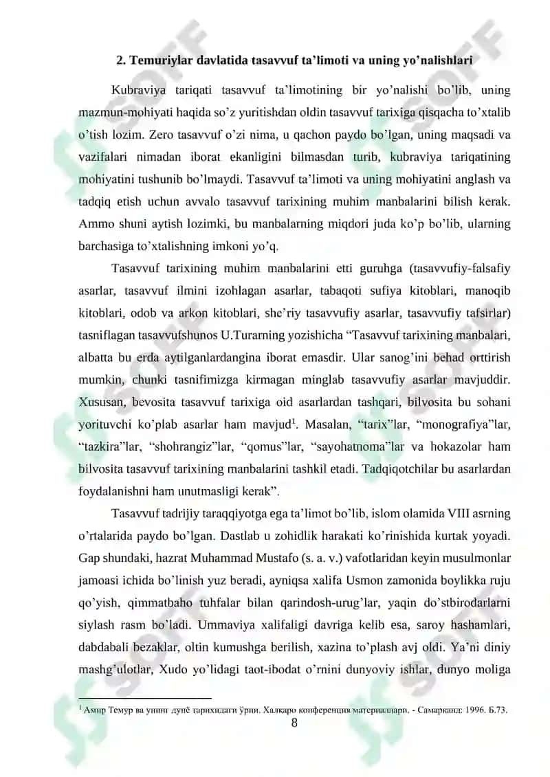 Temuriylar Davlatida Tasavvuf Talimoti 8
