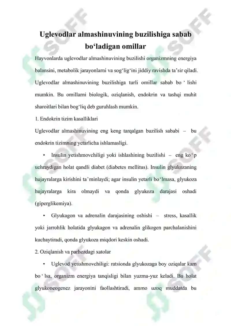 Hayvonlarda uglevodlar almashinuvining asosiy jarayonlari 8