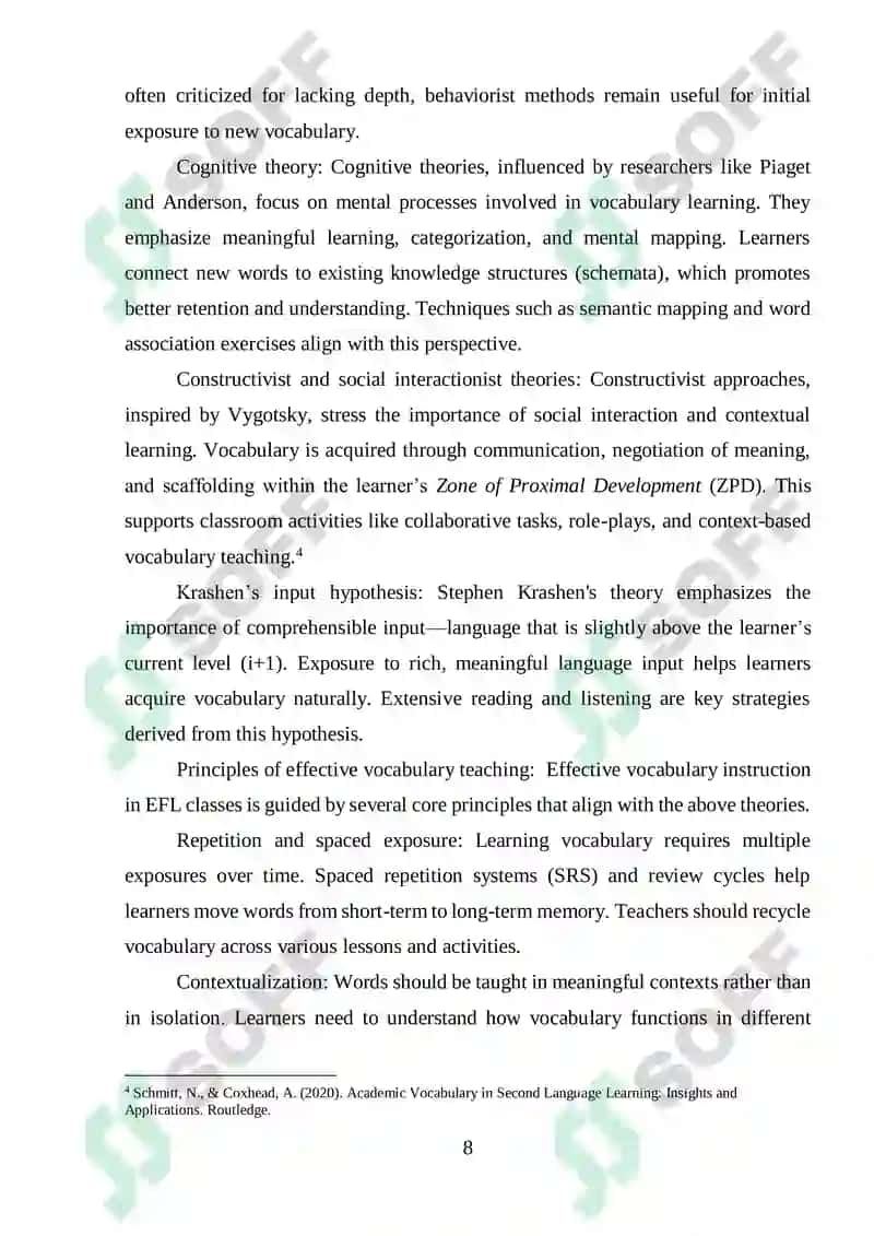 Effective Methods of Teaching Vocabulary in EFL Classes 8