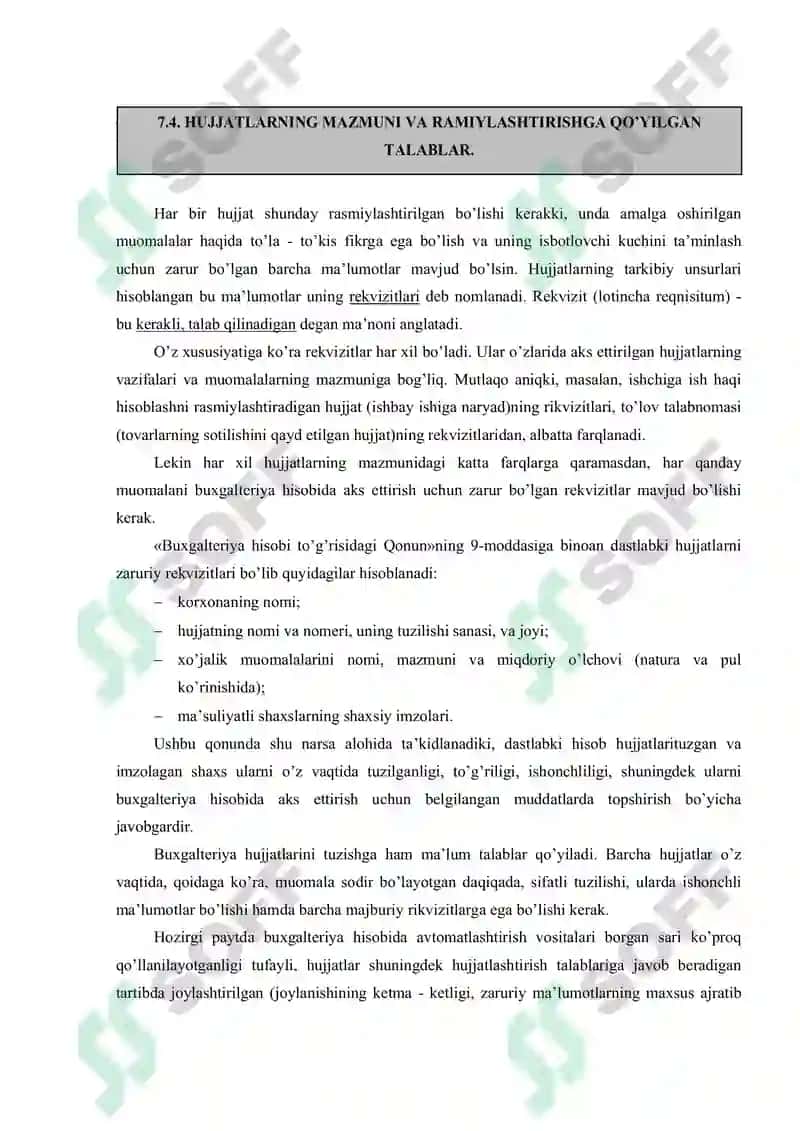 Hujjatlashtirish va inventarizatsiya 8