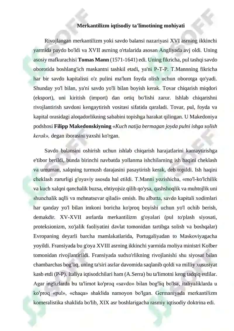 Merkantilizm g'oyasi vujudga kelishining ijtimoiy-iqtisodiy sharoitlari 8