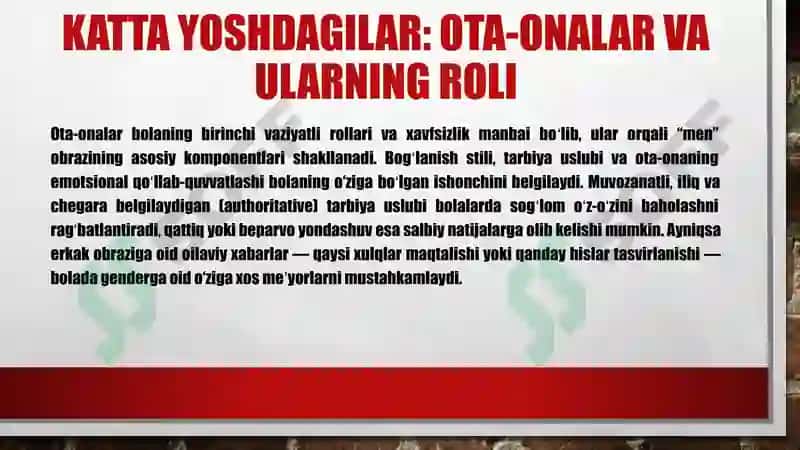 MEN OBRAZI VA OʻZ OʻZINI BAHOLASHDA 8