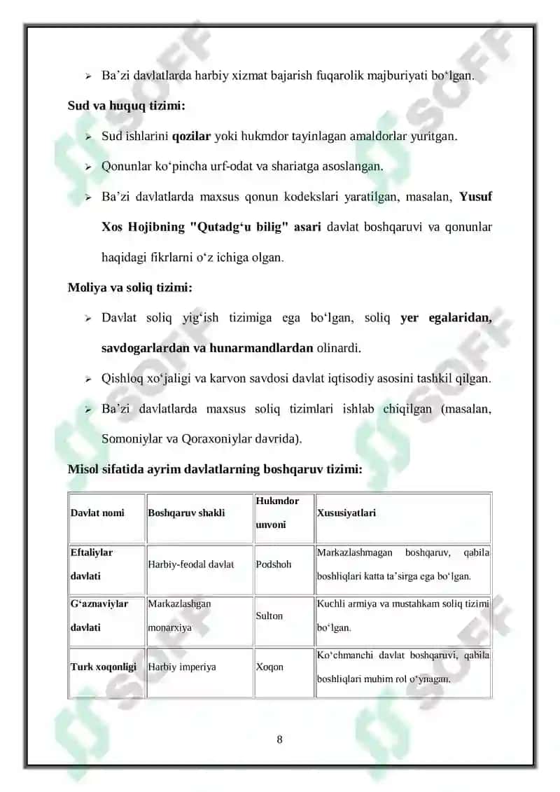 Eng yangi tarix fanining funksiyalari haqidagi jadvali 8