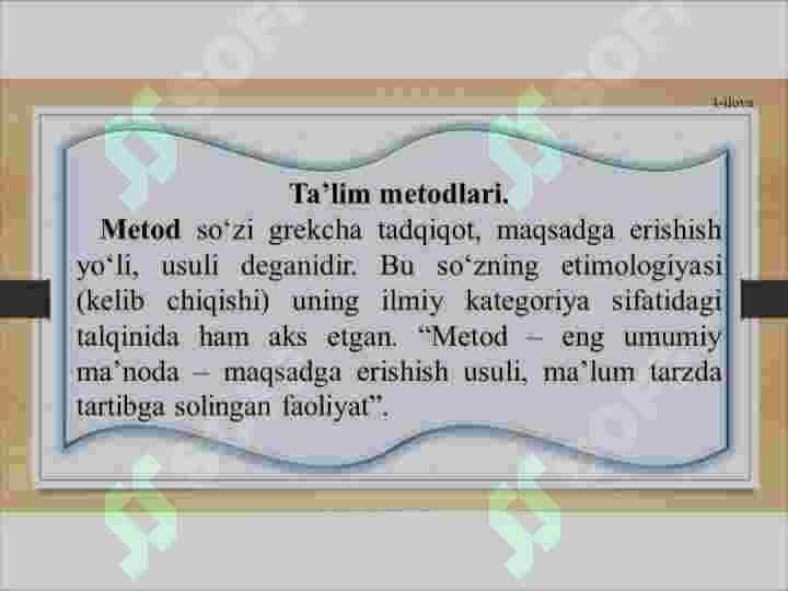 Ta'lim metodlari va vositalari 3