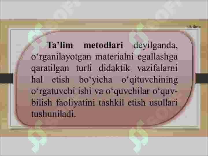 Ta'lim metodlari va vositalari 4