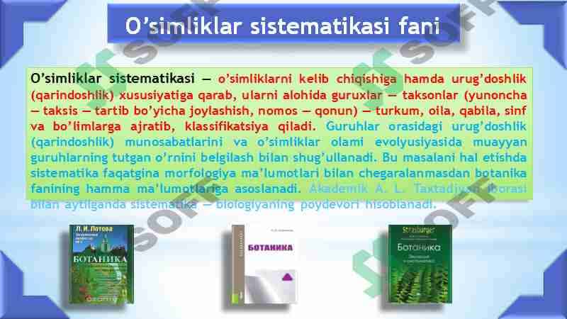 OʼSIMLIKLAR SISTEMATIKASI TAHLILI VA LOTINCHA (NOMENKLATURA) NOMLARNI OʼQISH QOIDALARI 2