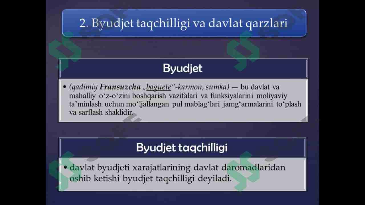 Moliya tizimi va moliyaviy siyosat 2