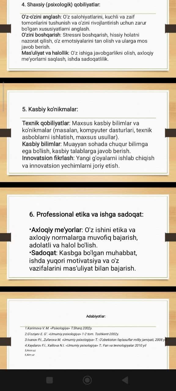 Mavzu Kasbiy faoliyat darajalari va ko'rsatkichlarni tekshirish yo'llari Qayta kasbga yo'llaalming bugungi kundagi ahamiyati 2