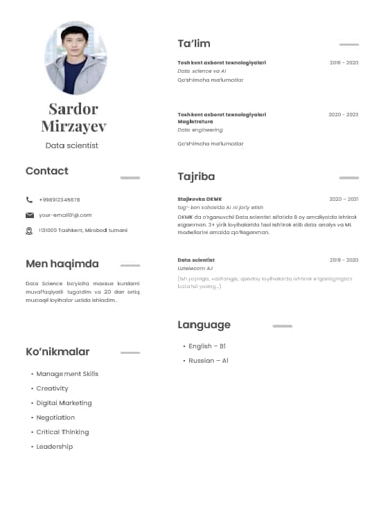 Rezyume 1