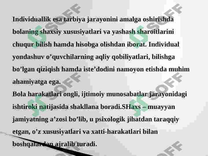 o`smir shaxsning rivojlanishida orzuning tutgan o`rni 4