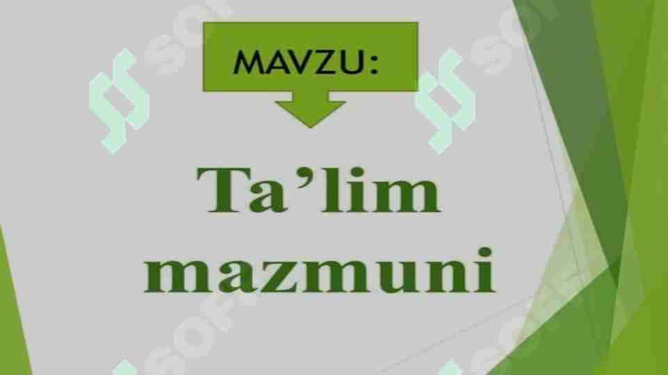 Ta'lim mazmuni