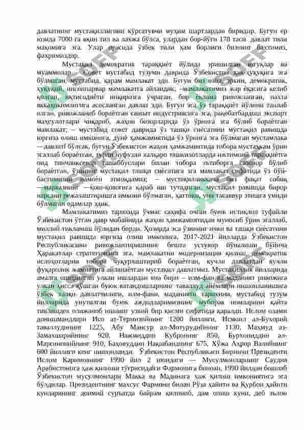 Yangilanayotgan O‘zbekiston: milliy tiklanishdan – milliy yuksalish sari 4