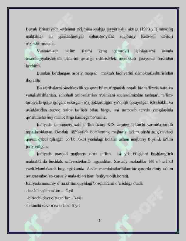 Jahon mamlakatlari ta'lim tizimining integratsiyalashuvi 3