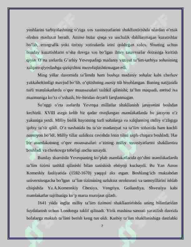 Jahon mamlakatlari ta'lim tizimining integratsiyalashuvi 7