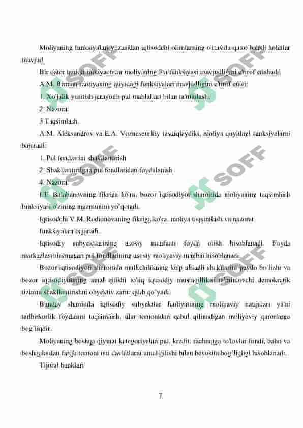 O'zbekistonda moliya tizimini takomillashtirish masalasi 7