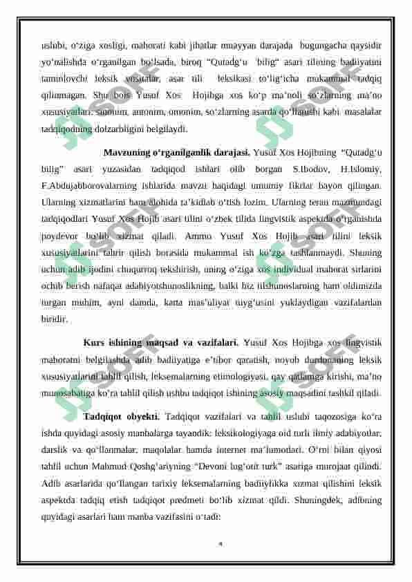 Qutadg‘u bilig asarining leksik xususiyatlari 4