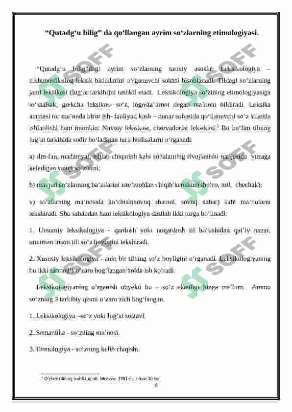 Qutadg‘u bilig asarining leksik xususiyatlari 6