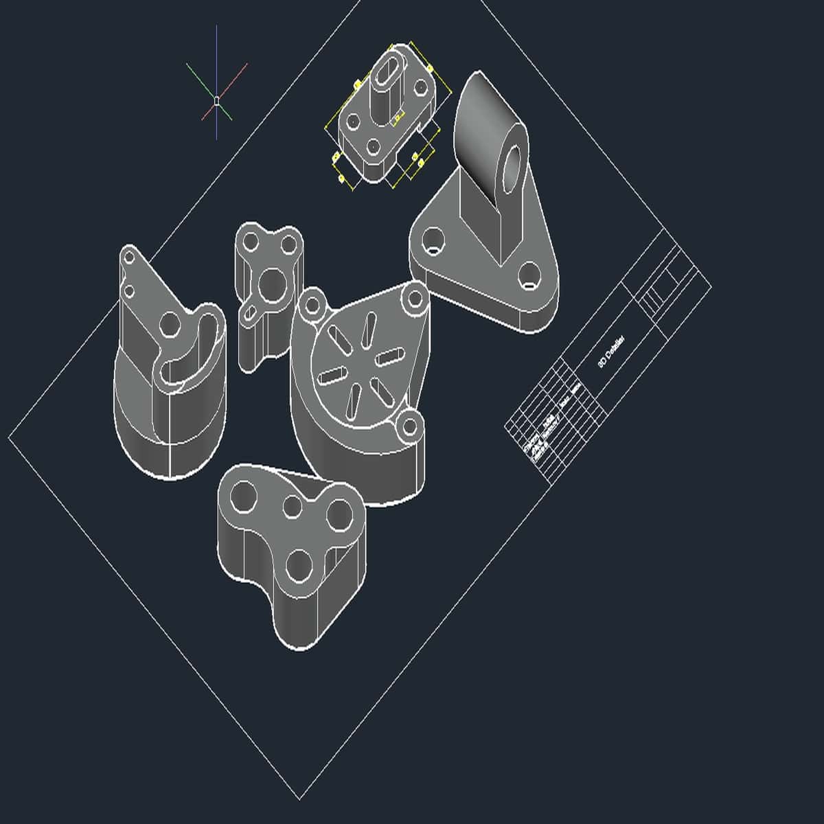 "Professional 3D mexanik detallar to'plami (AutoCAD + PDF)" 1