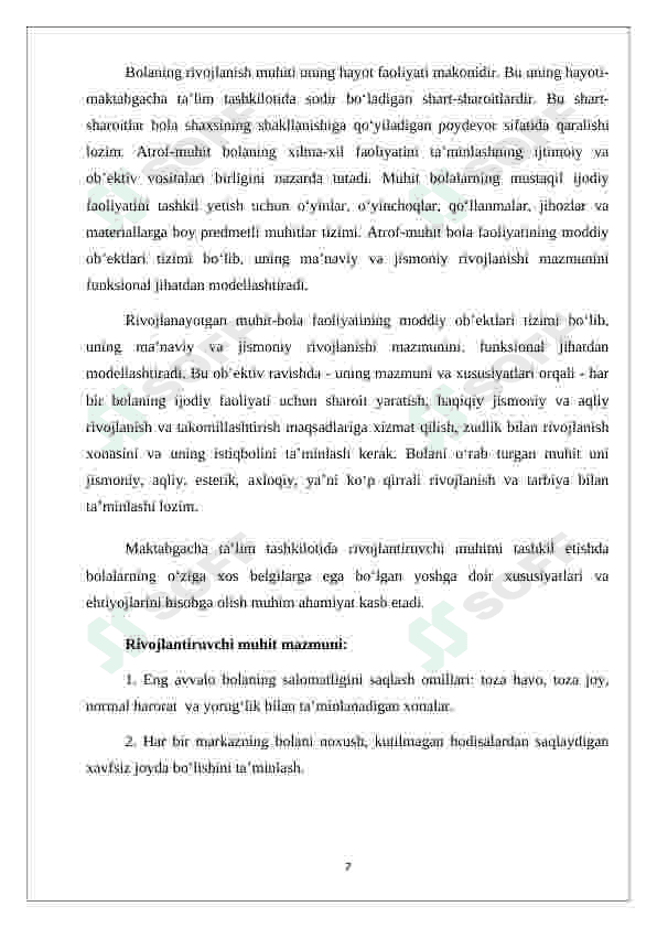 Maktabgacha ta’lim tashkilotlarida rivojlantiruvchi muhitni yaratish 7