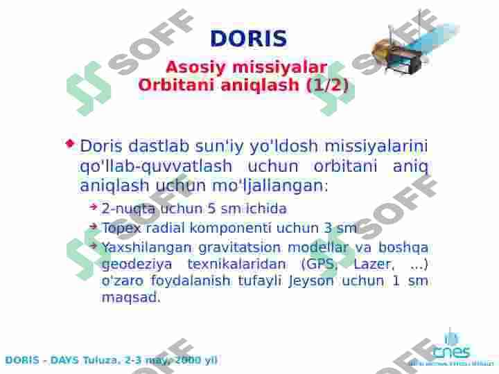 Sun'iy yo'ldosh orqali integratsiyalangan DORIS 6