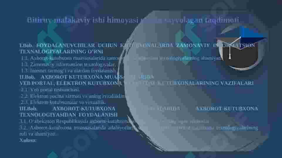 AXBOROT-KUTUBXONA MUASSASALARIDA   ZAMONAVIY INFARMATSION TEXNALOGIYALAR 2