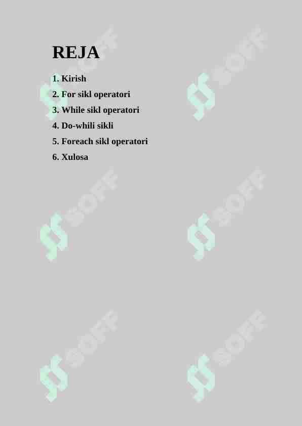 SIKL OPERATORLARI