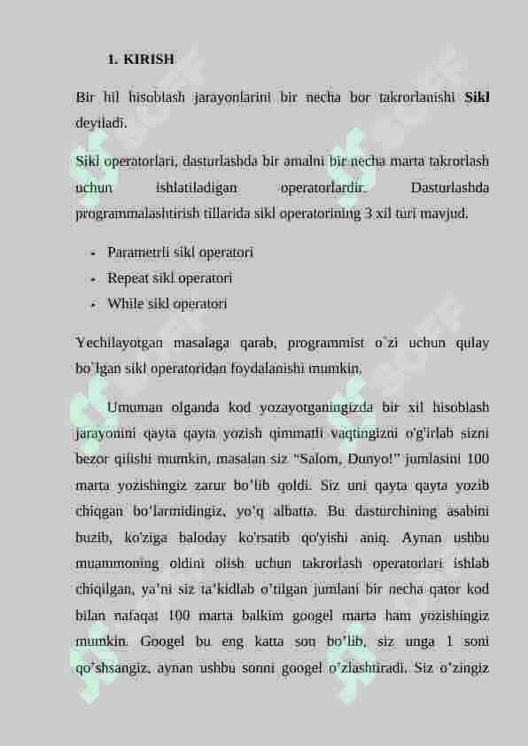 SIKL OPERATORLARI 2
