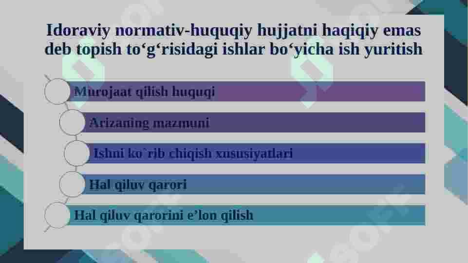 ALOHIDA TOIFADAGI MA’MURIY SUD ISH YURITUVINI AMALGA OSHIRISH 7