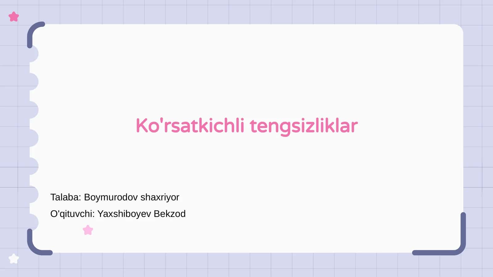 Ko'rsatkichli tengsizliklar 1