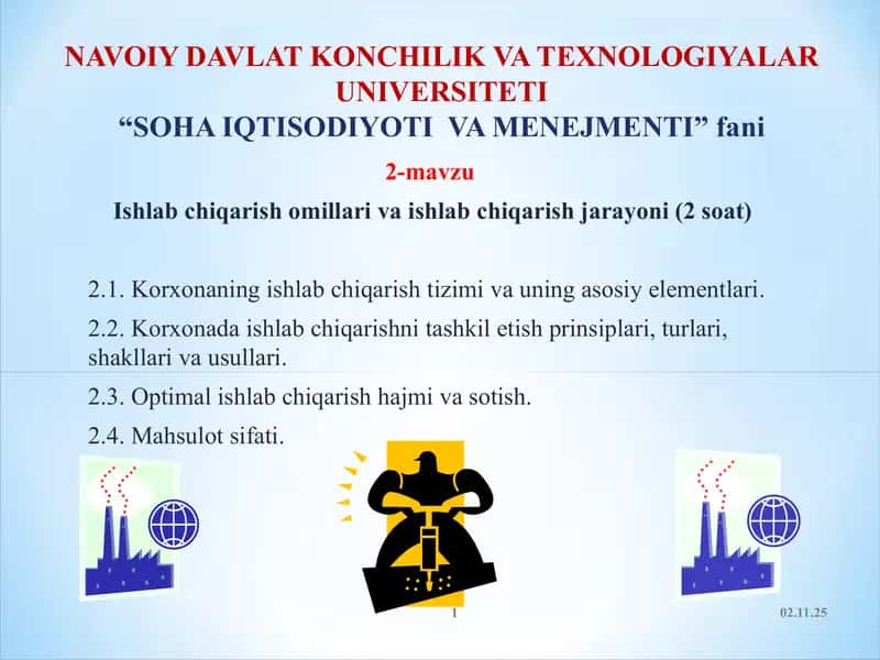 Soha iqtisodiyoti va menejmenti 1
