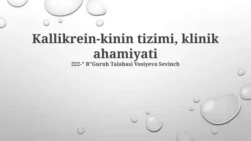 Kallikrein-kinin tizimi, klinik ahamiyati