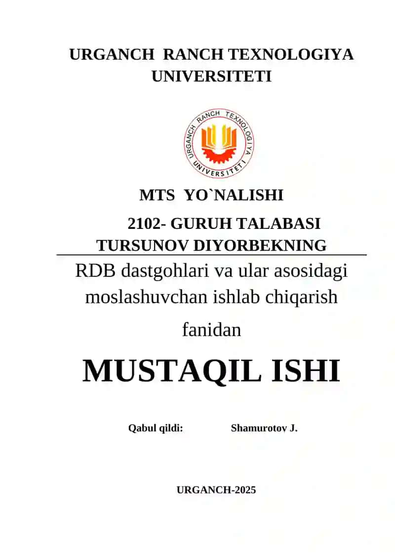 Ishlab chiqaruv jarayonlarini avtomatlashtirish