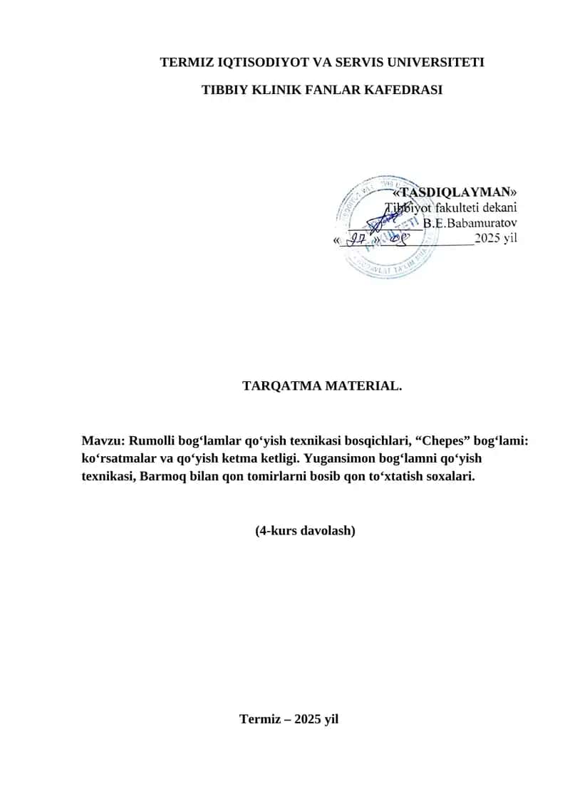 Rumolli bog‘lamlar qo‘yish texnikasi bosqichlari 1