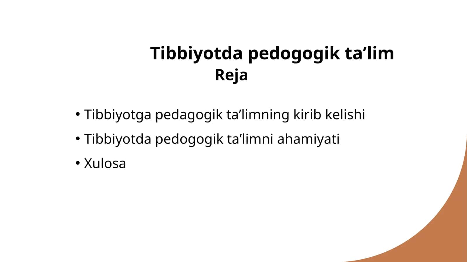 Tibbiyotda Pedagogik Ta'lim 1