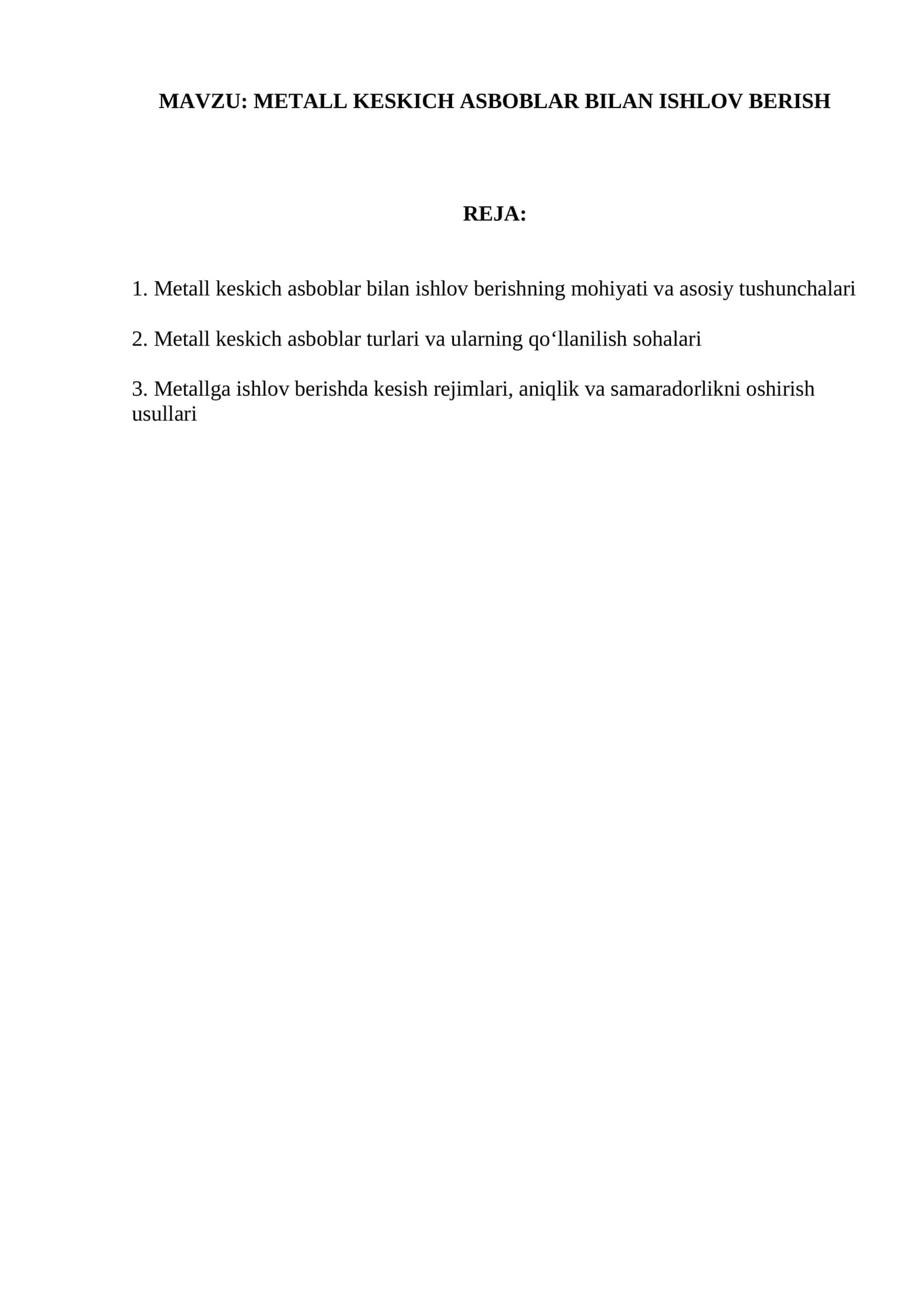 METALL KESKICH ASBOBLAR BILAN ISHLOV BERISH 1