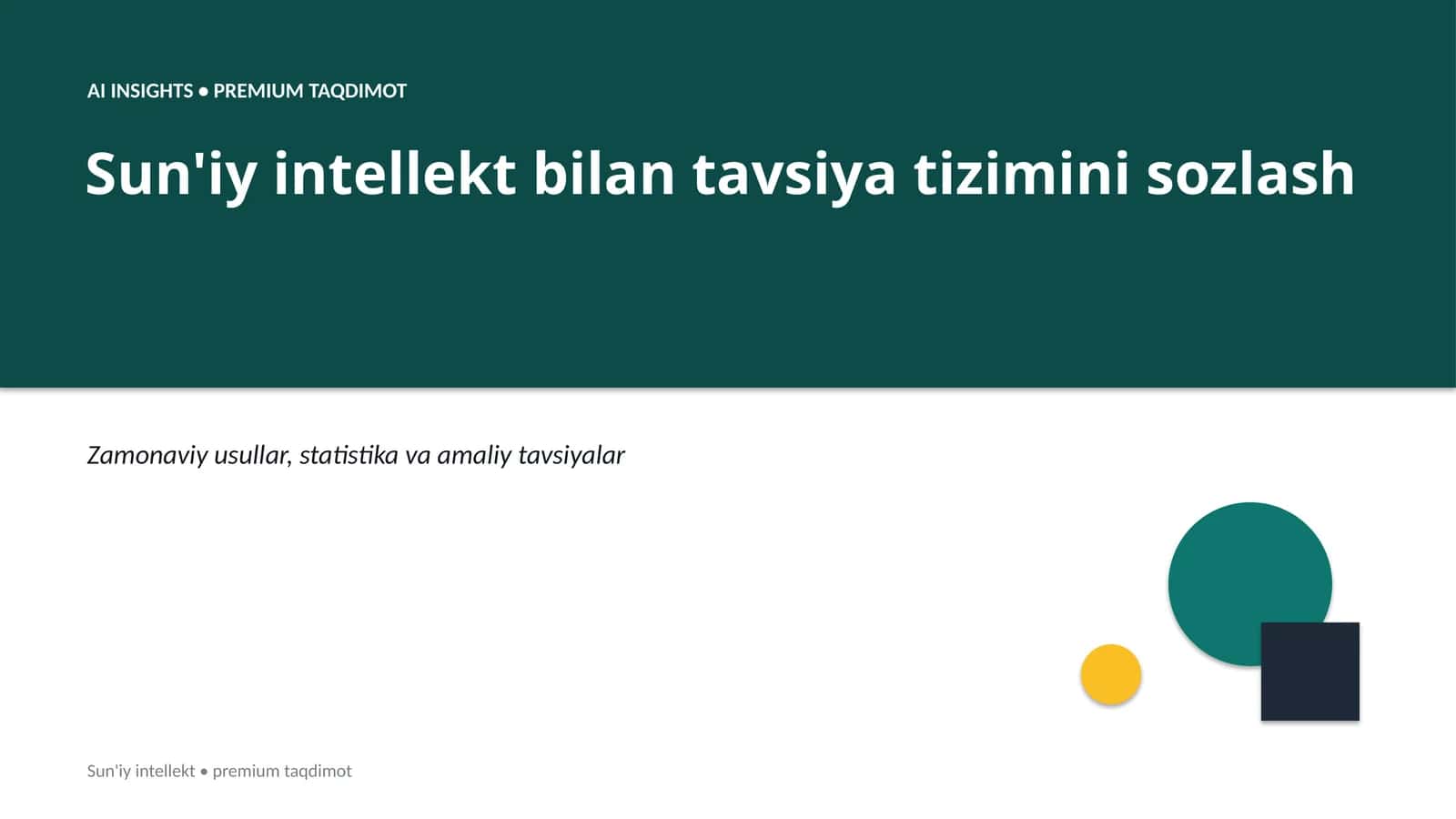 Sun'iy Intellekt Bilan Tavsiya Tizimini Sozlash 1