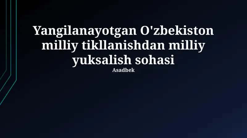 Milliy Tiklanishdan Milliy Taraqqiyot 1