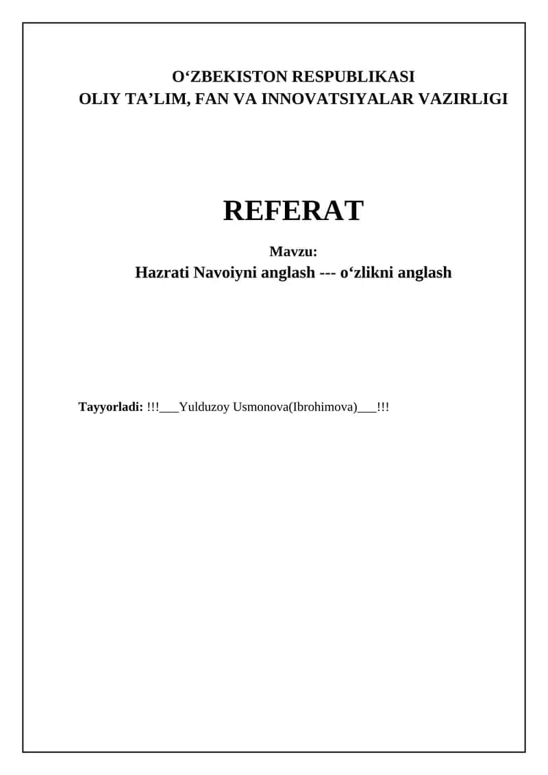 Navoiy merosi: Ma'naviyat ko'zgusi 1