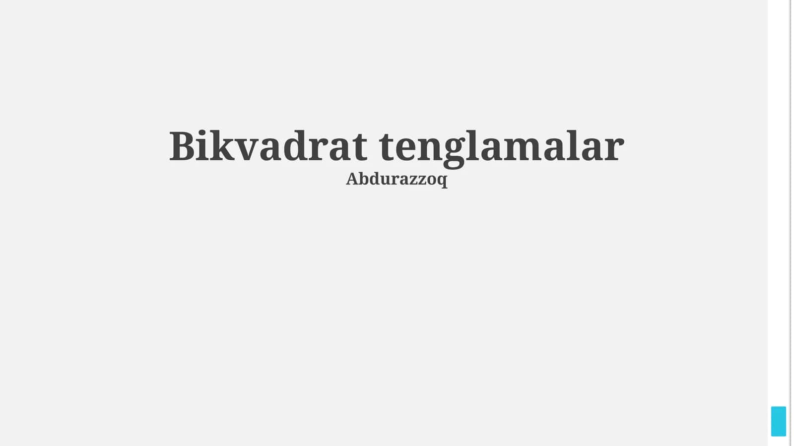 Bikvadrat tenglamalar 1