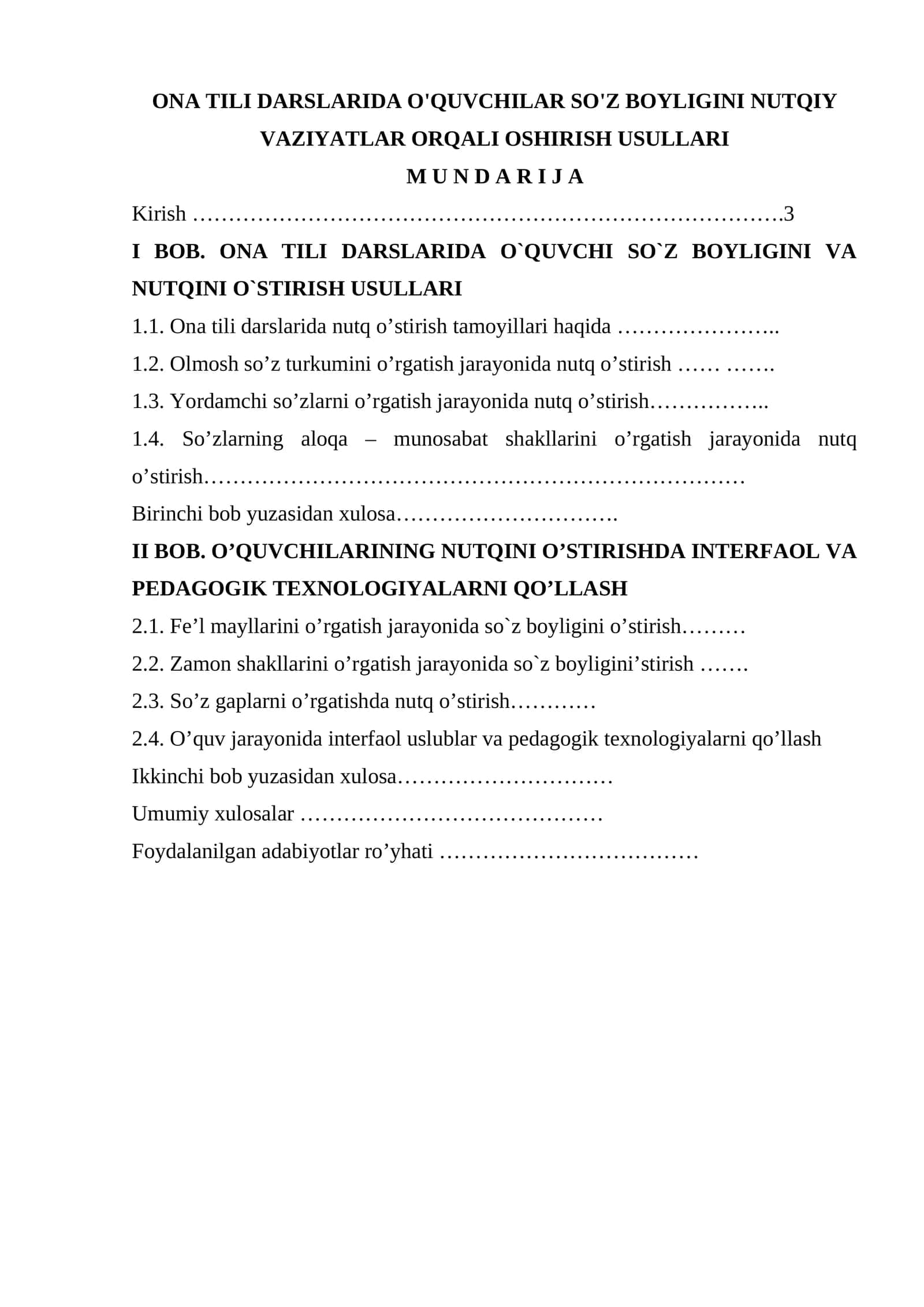 O'quvchilar so'z boyligini nutqiy vaziyatlar orqali oshirish usullari 1