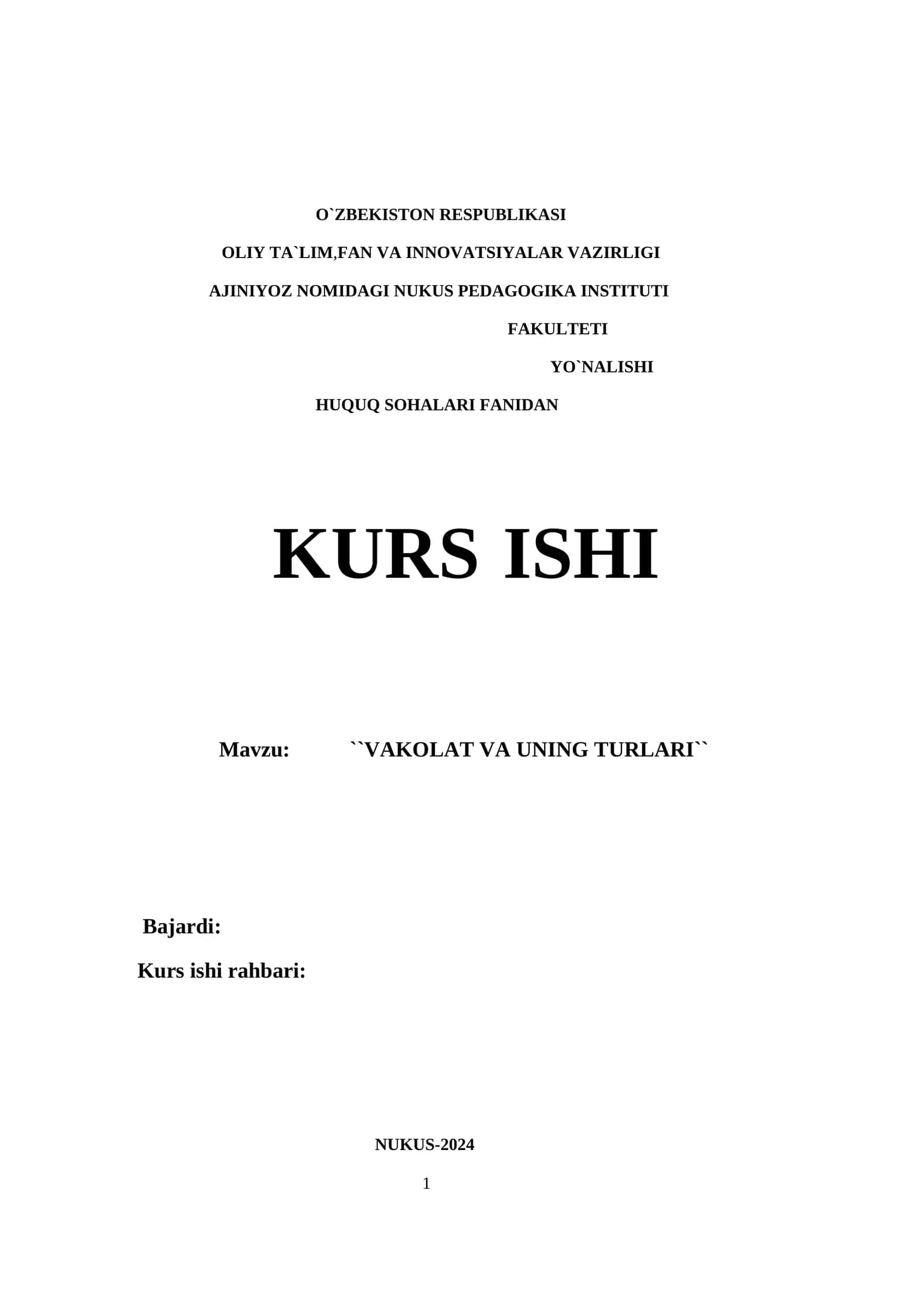 VAKOLAT VA UNING TURLARI 1