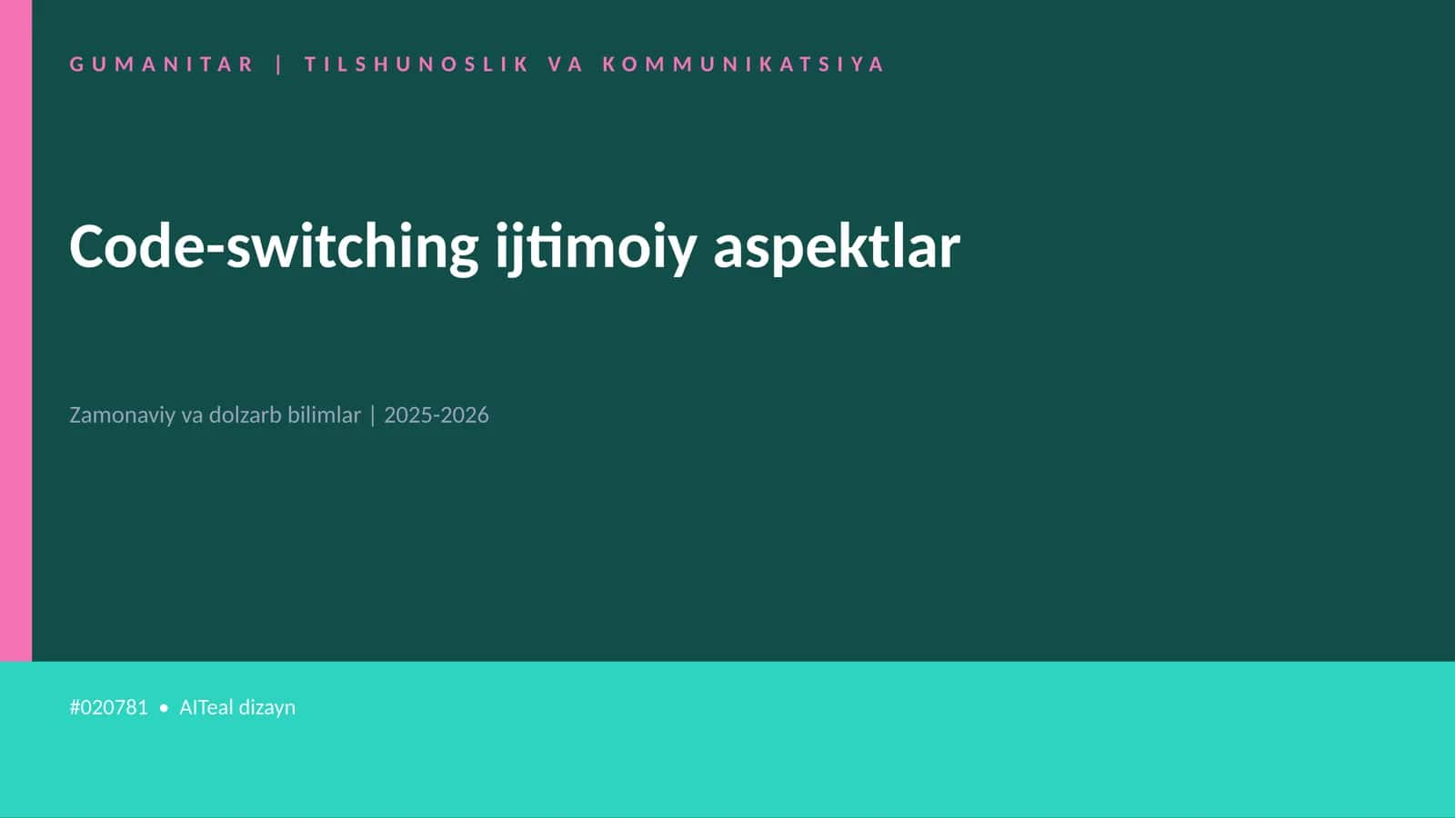 Code-switching ijtimoiy aspektlar 1