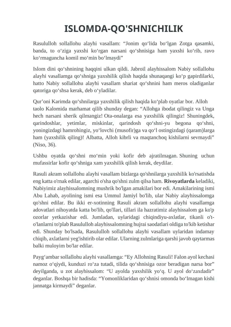Qo'shnichilik 1