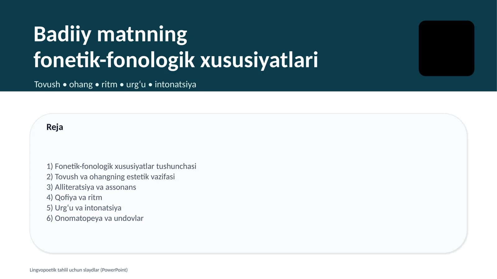 Badiiy matnning fonetik-fonologik xususiyatlari 1