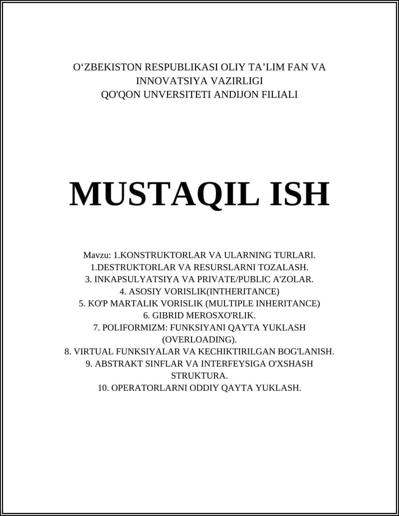 KONSTRUKTORLAR VA ULARNING TURLARI 1