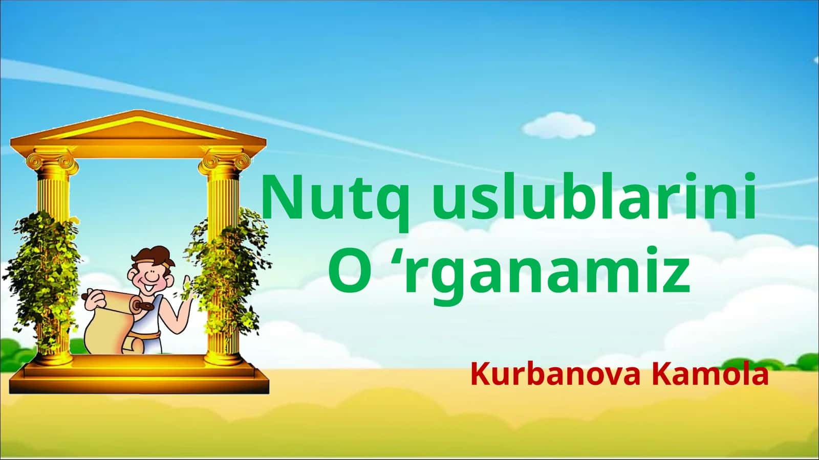 Nutq uslublari bo'yicha animatsiyali slayd 1